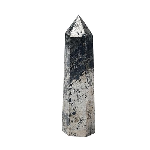 WAHOM Natürlicher Hämatit-Kristall, Punkt-Heilstein, Obelisk, Pyrit-Quarz-Zauberstab, schöne Verzierung for Heimdekoration, Energiestein-Pyramide (Size : 50-60mm) von WAHOM