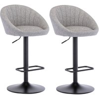 2er Set Barhocker Barstuhl aus Handtuchstoff Tresenhocker Höhenverstellbar für Kücheninsel, Grau von WAHSON OFFICE CHAIRS