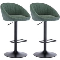 Wahson Office Chairs - Barhocker mit Lehne drehbar für Küche aus Handtuchstoff höhenverstellbar Grün 2er Set Wahson von WAHSON OFFICE CHAIRS