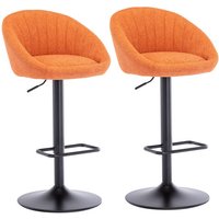 2er Set Barhocker Barstuhl aus Handtuchstoff Tresenhocker Höhenverstellbar für Kücheninsel, Orange von WAHSON OFFICE CHAIRS