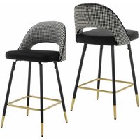 2er Set Barhocker Küchenshocker mit Rückenlehne und Metallbeinen für Kücheninsel, Schwarz von WAHSON OFFICE CHAIRS