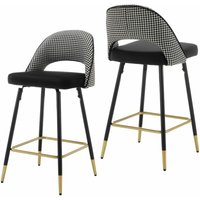 Wahson Office Chairs - 2er Set Barhocker Küchenshocker mit Rückenlehne und Metallbeinen für Kücheninsel, Schwarz von WAHSON OFFICE CHAIRS