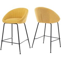 2er Set Barhocker aus Stoff Barstuhl mit Lehne Tresenhocker mit Metallbeine Küche, Gelb von WAHSON OFFICE CHAIRS