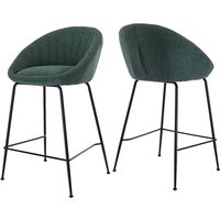 Wahson Office Chairs - 2er Set Barhocker aus Stoff Barstuhl mit Lehne Tresenhocker mit Metallbeine Küche, Grün von WAHSON OFFICE CHAIRS