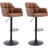 Wahson Office Chairs - Barhocker höhenverstellbar für Kücheninsel aus PU-Leder mit Armlehne Braun 2er Set Wahson von WAHSON OFFICE CHAIRS