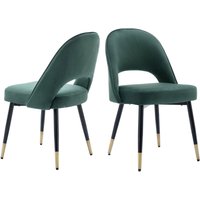 Esszimmerstühle für Küche aus Samt Hohler Rücken mit Metallbeinen Grün 2er Set Wahson von WAHSON OFFICE CHAIRS