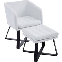 Wahson Office Chairs - Relaxsessel in Samt gepolsterter Sessel mit Fußhocker Moderne Freizeit Wannenstuhl mit Metallbeinen für Schlafzimmer von WAHSON OFFICE CHAIRS