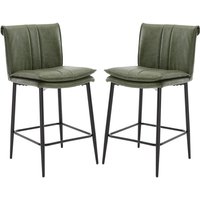 Wahson Office Chairs - Barhocker 2er Set, Moderner Küchenhocker mit Lehne pu Leder Barstuhl Metallbeine Doppelschicht Kissen Thekenstühle für von WAHSON OFFICE CHAIRS