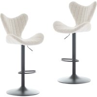Barhocker 2er Set Modernes Barhockern mit Flügellehne und höhenverstellbarem Sitz, Retro-Barhocker für Kücheninseln, Haferflocken, Wahson von WAHSON OFFICE CHAIRS