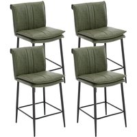 Barhocker 4er Set, Moderner Küchenhocker mit Lehne pu Leder Barstuhl Metallbeine Doppelschicht Kissen Thekenstühle für Hausbar, Grün Barhocker 4er Set, Moderner Küchenhocker mit Lehne pu Leder Barstuhl Metallbeine Doppelschicht Kissen Thekenstühle für Hausbar, Grün von WAHSON OFFICE CHAIRS