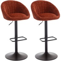 Barhocker mit Lehne drehbar für Küche aus Chenille höhenverstellbar Karamell 2er Set Wahson von WAHSON OFFICE CHAIRS