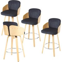 Barhocker für Küche Esszimmer Wohnzimmer Drehbar aus Samt mit Holzbeinen Gepolsterte Schwarz 4er Set Wahson Barhocker für Küche Esszimmer Wohnzimmer Drehbar aus Samt mit Holzbeinen Gepolsterte Schwarz 4er Set Wahson von WAHSON OFFICE CHAIRS