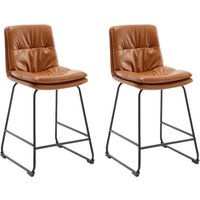 Barhocker für Küche aus PU-Leder mit Metallfüssen Braun 2er Set Wahson Barhocker für Küche aus PU-Leder mit Metallfüssen Braun 2er Set Wahson von WAHSON OFFICE CHAIRS