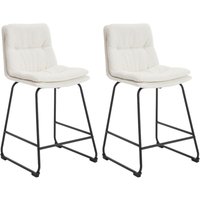 Barhocker für Tresen aus Kunstfell mit lehne und Metallfüssen Weiß 2er Set Wahson Barhocker für Tresen aus Kunstfell mit lehne und Metallfüssen Weiß 2er Set Wahson von WAHSON OFFICE CHAIRS