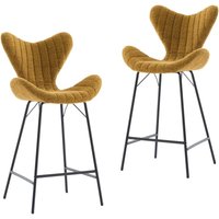 Barstuhl 2er Set Chenille Barhocker mit Lehne Küchenhocker für Kücheninsel Moderne Tresenhocker für Küche Esszimmer Gelb, Wahson Barstuhl 2er Set Chenille Barhocker mit Lehne Küchenhocker für Kücheninsel Moderne Tresenhocker für Küche Esszimmer Gelb, Wahson von WAHSON OFFICE CHAIRS