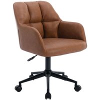 Bürostuhl Schreibtischstuhl drehbar Drehstuhl höhenverstellbar Computerstuhl mit Armlehne Arbeitsstuhl für Arbeitszimmer, PU-Leder, Braun von WAHSON OFFICE CHAIRS