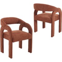 Wahson Office Chairs - Esszimmerstühle 2er Set, gepolsterter Küchenstühle mit Curved Back Nordic Armlehnstuhl aus Chenille Loungesessel für von WAHSON OFFICE CHAIRS