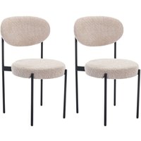 Wahson Office Chairs - Esszimmerstühle für Küche aus Teddystoff mit Metallbeine Khaki 2er Set Wahson von WAHSON OFFICE CHAIRS