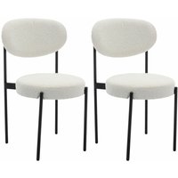 Wahson Office Chairs - Esszimmerstühle 2er Set Polsterstühle Teddystoff mit Metallbeine Moderner Küchenstuhl Wahson, Weiß von WAHSON OFFICE CHAIRS