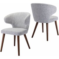 Esszimmerstühle 2er Set küchenstühle mit Holzbeine Polsterstuhl, Grau von WAHSON OFFICE CHAIRS