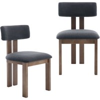 Esszimmerstühle Mid Century Samt Küchenstühle mit Rückenlehne Stuhl Samt Schwarz für Esszimmer/Wohnzimmer, Schwarz 2er Set Whson von WAHSON OFFICE CHAIRS
