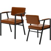 Esszimmerstühle modern für Küche aus aus PU Leder mit Metallgestell Braun 2er Set Wahson Esszimmerstühle modern für Küche aus aus PU Leder mit Metallgestell Braun 2er Set Wahson von WAHSON OFFICE CHAIRS