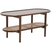 Feste Couchtische Moderner Holz für Wohnzimmer mit unterer Rattan Ablage Walnuss Wahson von WAHSON OFFICE CHAIRS