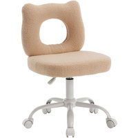 Wahson Office Chairs - Kinderschreibtischstuhl Drehstuhl aus Kunstfell mit Rückenlehne, höhenverstellbarer Kinderstuhl für Studierzimmer, Khaki, von WAHSON OFFICE CHAIRS