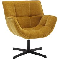 Loungesessel aus Chenille, Drehsessel Wohnzimmer 360° Polstersessel mit Dicker Sitzfläche Relaxsessel, Gelb von WAHSON OFFICE CHAIRS