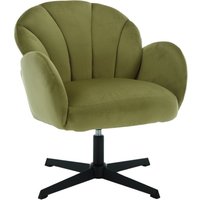 Sessel Drehbar aus Samt, Polstersessel Muschel Rückenlehne Relaxsessel mit Armlehnen 360° Drehstuhl Lesesessel Salon, Grün von WAHSON OFFICE CHAIRS