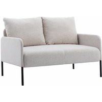 Sofa 2 Sitzer Couch mit Lehne Sessel Loungesofa Metallrahmen Doppelsofa für Wohnzimmer Empfang Café, Beige von WAHSON OFFICE CHAIRS