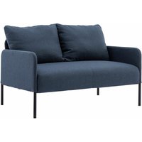 Sofa 2 Sitzer Couch mit Lehne Sessel Loungesofa Metallrahmen Doppelsofa für Wohnzimmer Empfang Café, Blau von WAHSON OFFICE CHAIRS