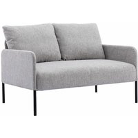 Sofa 2 Sitzer Couch mit Lehne Sessel Loungesofa Metallrahmen Doppelsofa für Wohnzimmer Empfang Café, Grau von WAHSON OFFICE CHAIRS
