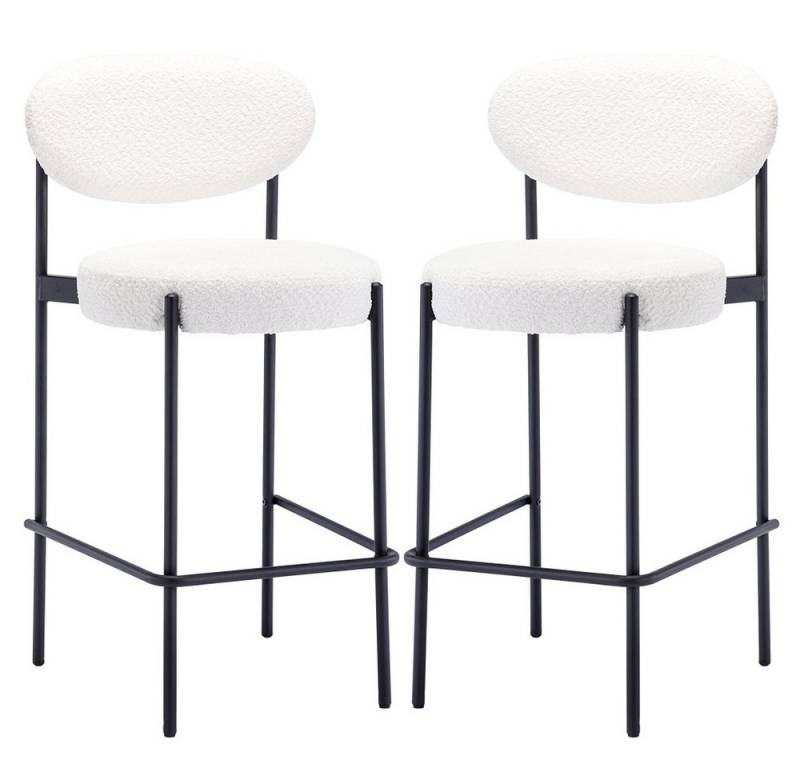 WAHSON OFFICE CHAIRS Barhocker 2er Set, Teddystoff mit Metallbeine Moderner Küchenhocker Thekenhocker (2 St) von WAHSON OFFICE CHAIRS