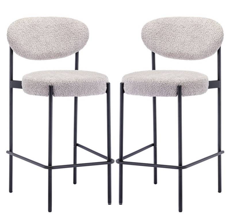 WAHSON OFFICE CHAIRS Barhocker 2er Set, Teddystoff mit Metallbeine Moderner Küchenhocker Thekenhocker (2 St) von WAHSON OFFICE CHAIRS
