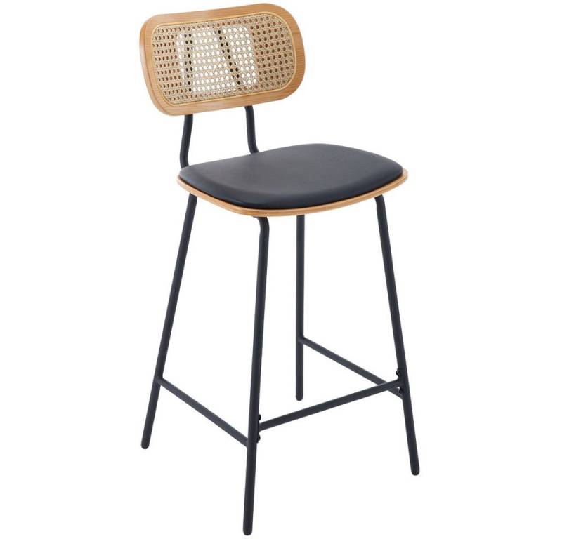 WAHSON OFFICE CHAIRS Barhocker 2er Set Rattan Barstuhl mit Metallbeinen Sitzfläche aus Kunstleder von WAHSON OFFICE CHAIRS