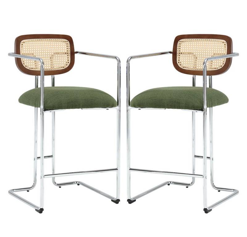 WAHSON OFFICE CHAIRS Barhocker 2er Set Rattan Küchenhocker mit Lehne Sitzfläche aus Teddystoff WAHSON OFFICE CHAIRS Barhocker 2er Set Rattan Küchenhocker mit Lehne Sitzfläche aus Teddystoff von WAHSON OFFICE CHAIRS