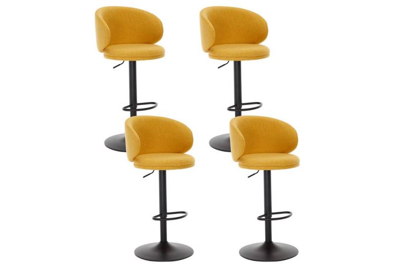 WAHSON OFFICE CHAIRS Barhocker Leinen Tresenhocker Drehbar Höhenverstellbar Barstuhl mit Lehne (4 St) von WAHSON OFFICE CHAIRS