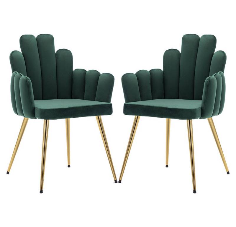 WAHSON OFFICE CHAIRS Esszimmerstuhl 2/4er Set, Samt Polsterstuhl Muschel Sessel Küchenstuhl für Wohnzimmer (2 St) von WAHSON OFFICE CHAIRS