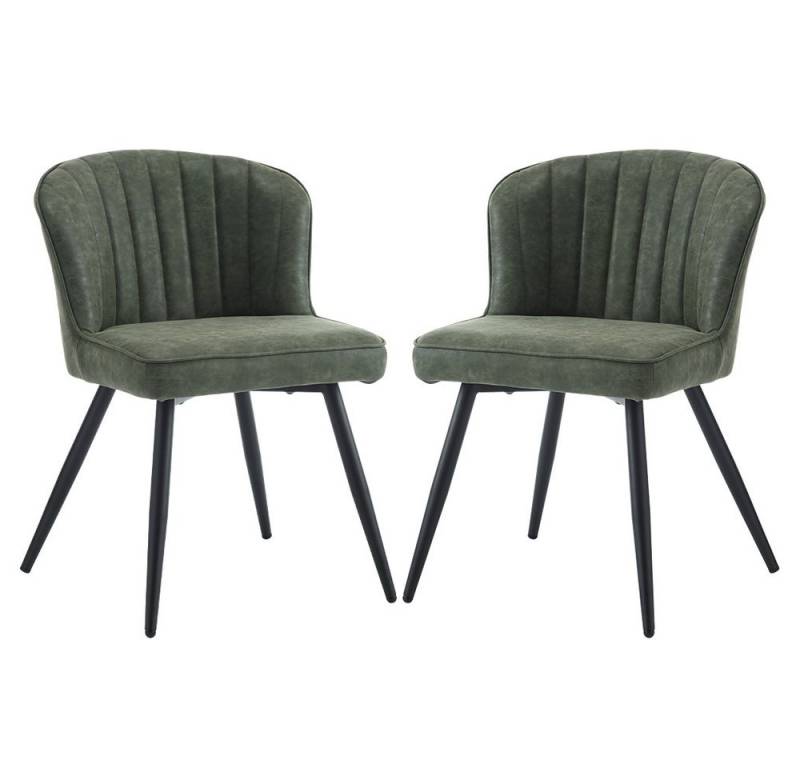 WAHSON OFFICE CHAIRS Esszimmerstuhl 2er Set, Gebogene Linie Rückenlehne, Küchenstuhl mit goldenem Fuß (2 St) von WAHSON OFFICE CHAIRS