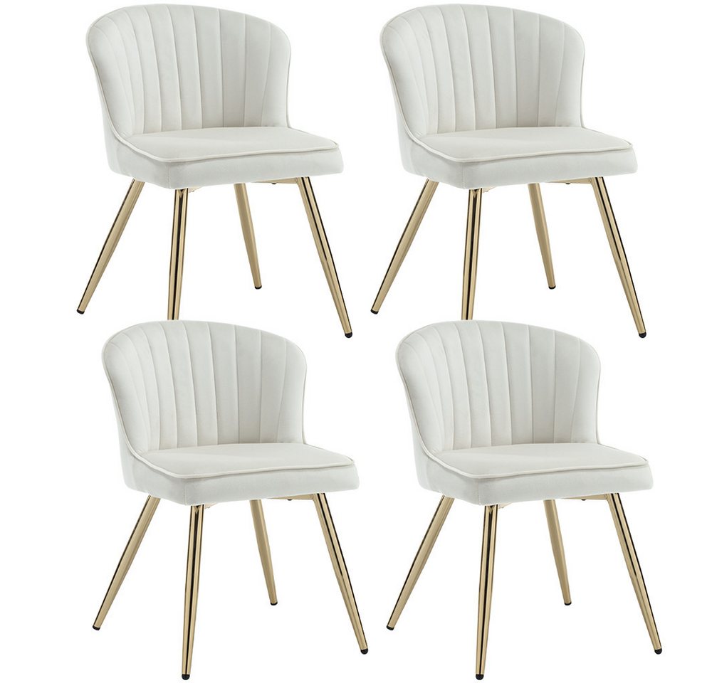 WAHSON OFFICE CHAIRS Esszimmerstuhl 2er Set, Gebogene Linie Rückenlehne, Küchenstuhl mit goldenem Fuß (4 St) von WAHSON OFFICE CHAIRS
