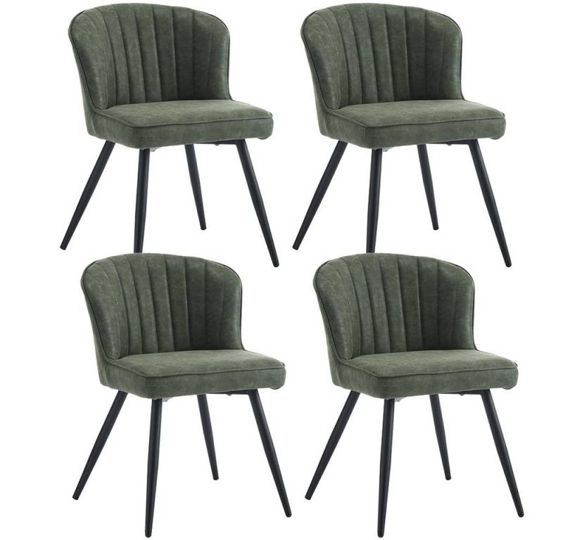 WAHSON OFFICE CHAIRS Esszimmerstuhl 2er Set, Gebogene Linie Rückenlehne, Küchenstuhl mit goldenem Fuß (4 St) von WAHSON OFFICE CHAIRS