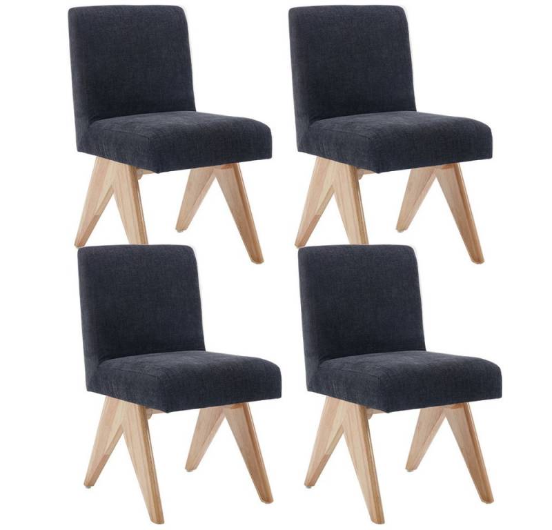 WAHSON OFFICE CHAIRS Esszimmerstuhl 2er Set Küchenstühle aus Chenille, Polsterstuhl ohne Armlehnen (4 St) von WAHSON OFFICE CHAIRS