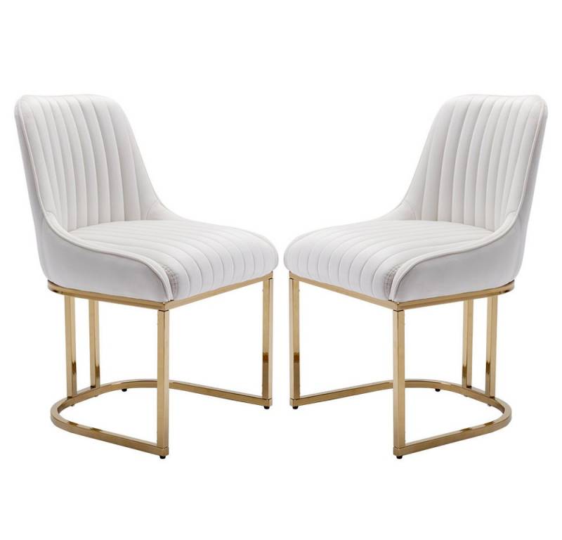 WAHSON OFFICE CHAIRS Esszimmerstuhl 2er Set Küchenstuhl mit goldene Stuhlbeine von WAHSON OFFICE CHAIRS
