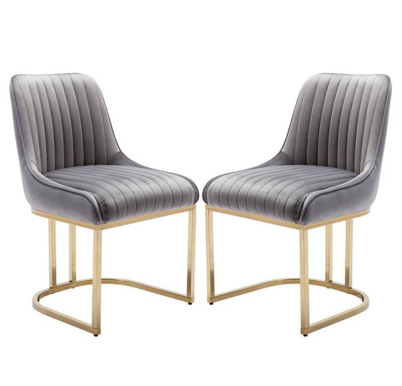 WAHSON OFFICE CHAIRS Esszimmerstuhl 2er Set Küchenstuhl mit goldene Stuhlbeine von WAHSON OFFICE CHAIRS