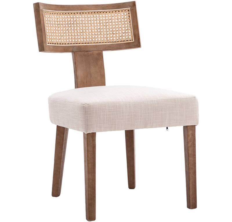 WAHSON OFFICE CHAIRS Esszimmerstuhl 2er Set Leinen Küchenstuhl Rattan geflochtene Rückenlehne von WAHSON OFFICE CHAIRS