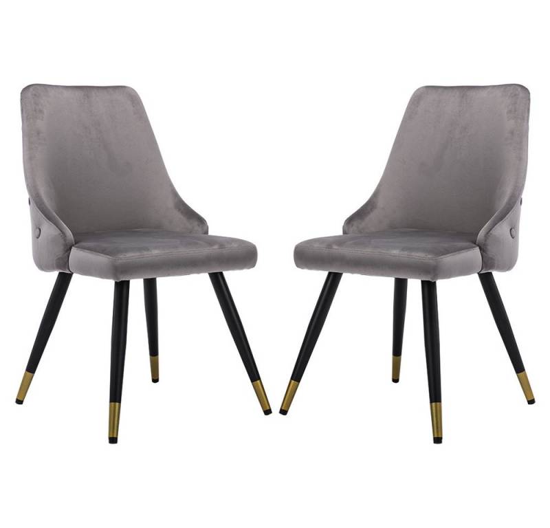 WAHSON OFFICE CHAIRS Esszimmerstuhl 2er Set Sitzfläche aus Samt Küchenstuhl von WAHSON OFFICE CHAIRS