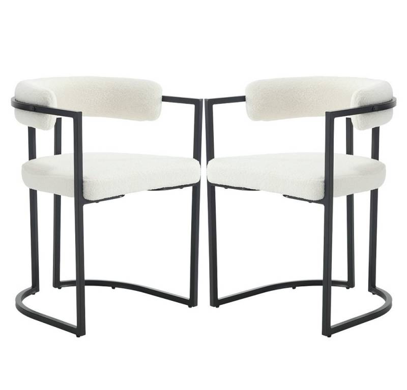 WAHSON OFFICE CHAIRS Esszimmerstuhl 2er Set, aus Samt Polsterstühle mit schwarzen Metallbeinen, Eckstühle (2 St) von WAHSON OFFICE CHAIRS