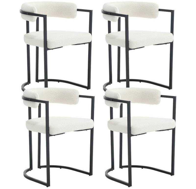 WAHSON OFFICE CHAIRS Esszimmerstuhl 2er Set, aus Samt Polsterstühle mit schwarzen Metallbeinen, Eckstühle (4 St) von WAHSON OFFICE CHAIRS