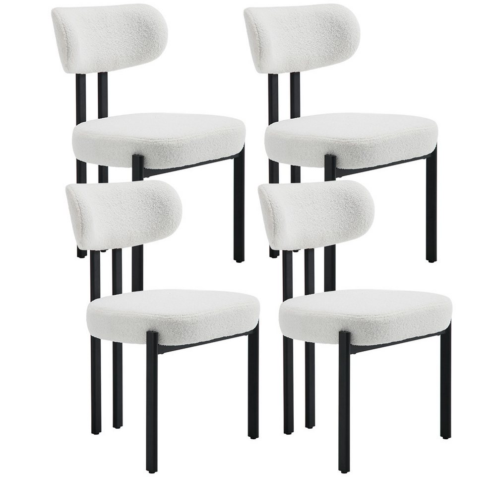 WAHSON OFFICE CHAIRS Esszimmerstuhl aus Teddystoff 2er Set Küchenstuhl mit Metallbeinen, Polsterstühle (4 St) von WAHSON OFFICE CHAIRS